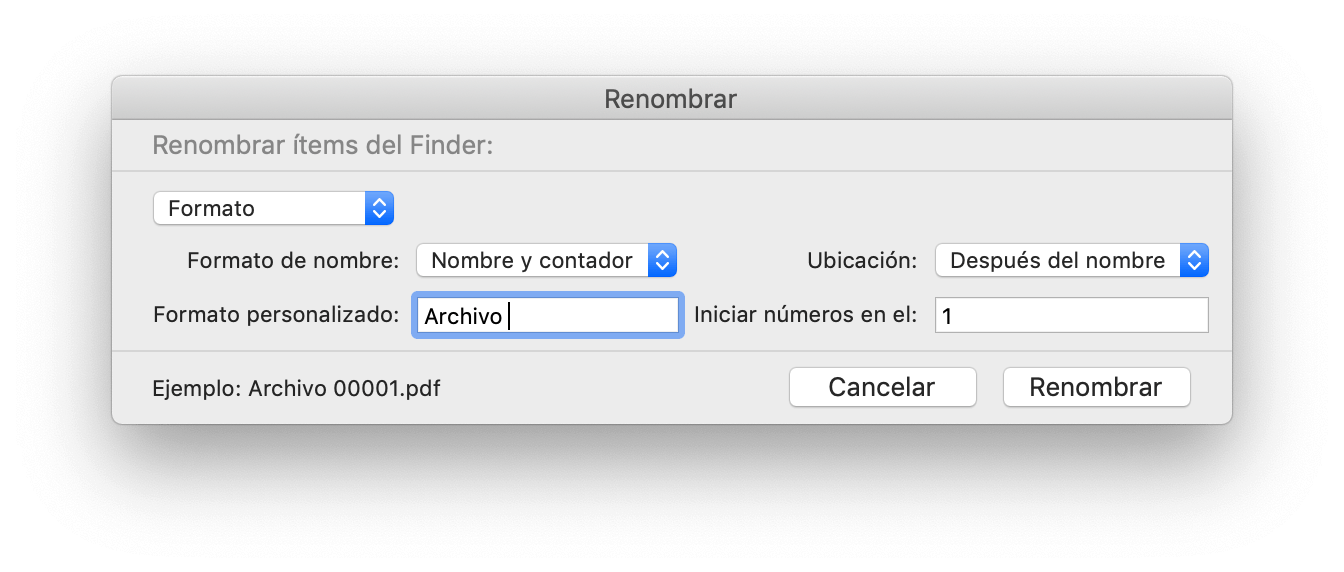 Cómo renombrar varios archivos a la vez en macOS