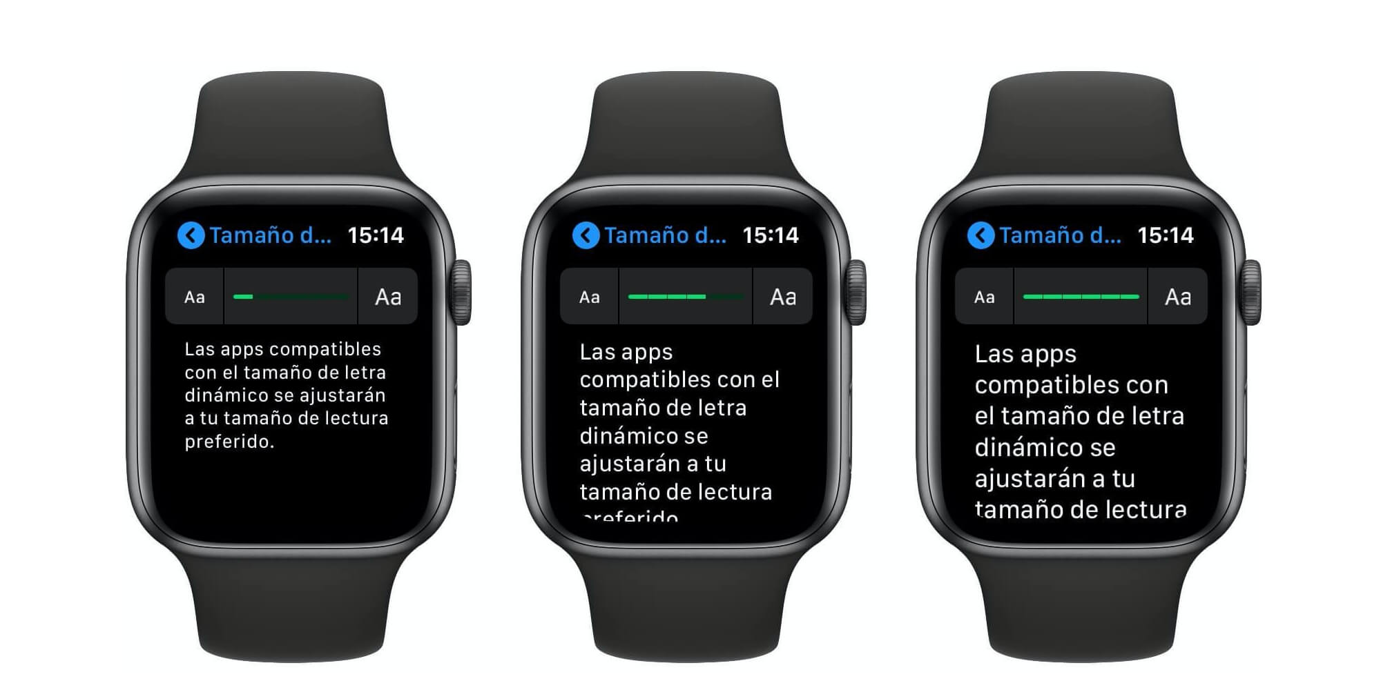 Cómo aumentar el tamaño del texto en nuestro Apple Watch
