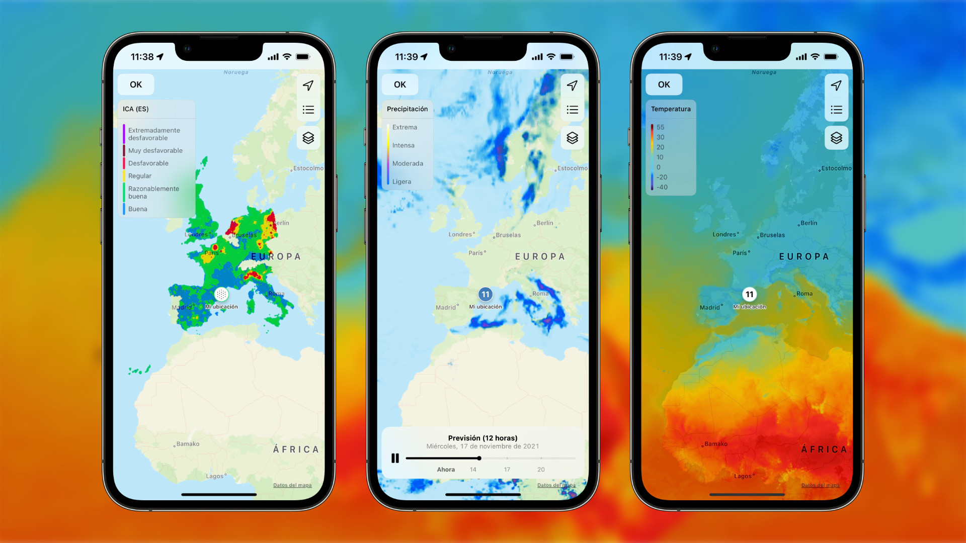 Cómo consultar los mapas de la app Tiempo de nuestro iPhone para ver información detallada de un vistazo